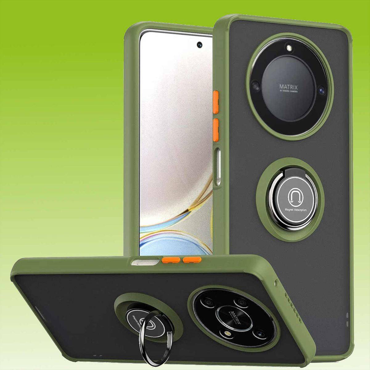 Für Honor Magic 5 Lite TPU / PC Design Ring Magnet Cover Handy Tasche