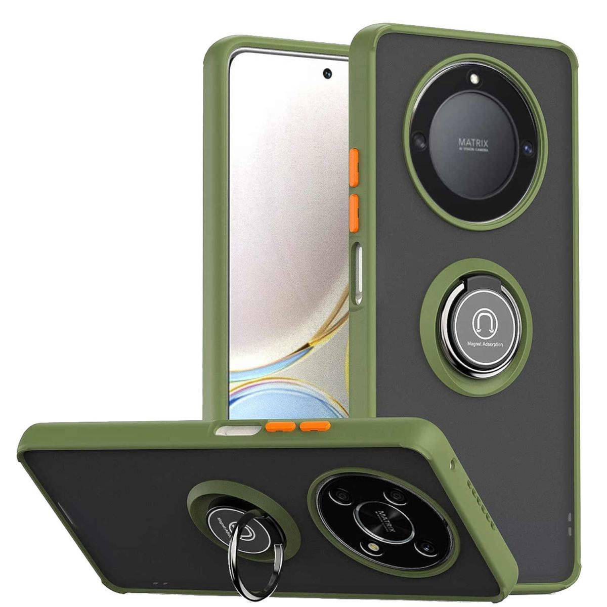 Für Honor Magic 5 Lite TPU / PC Design Ring Magnet Cover Handy Tasche