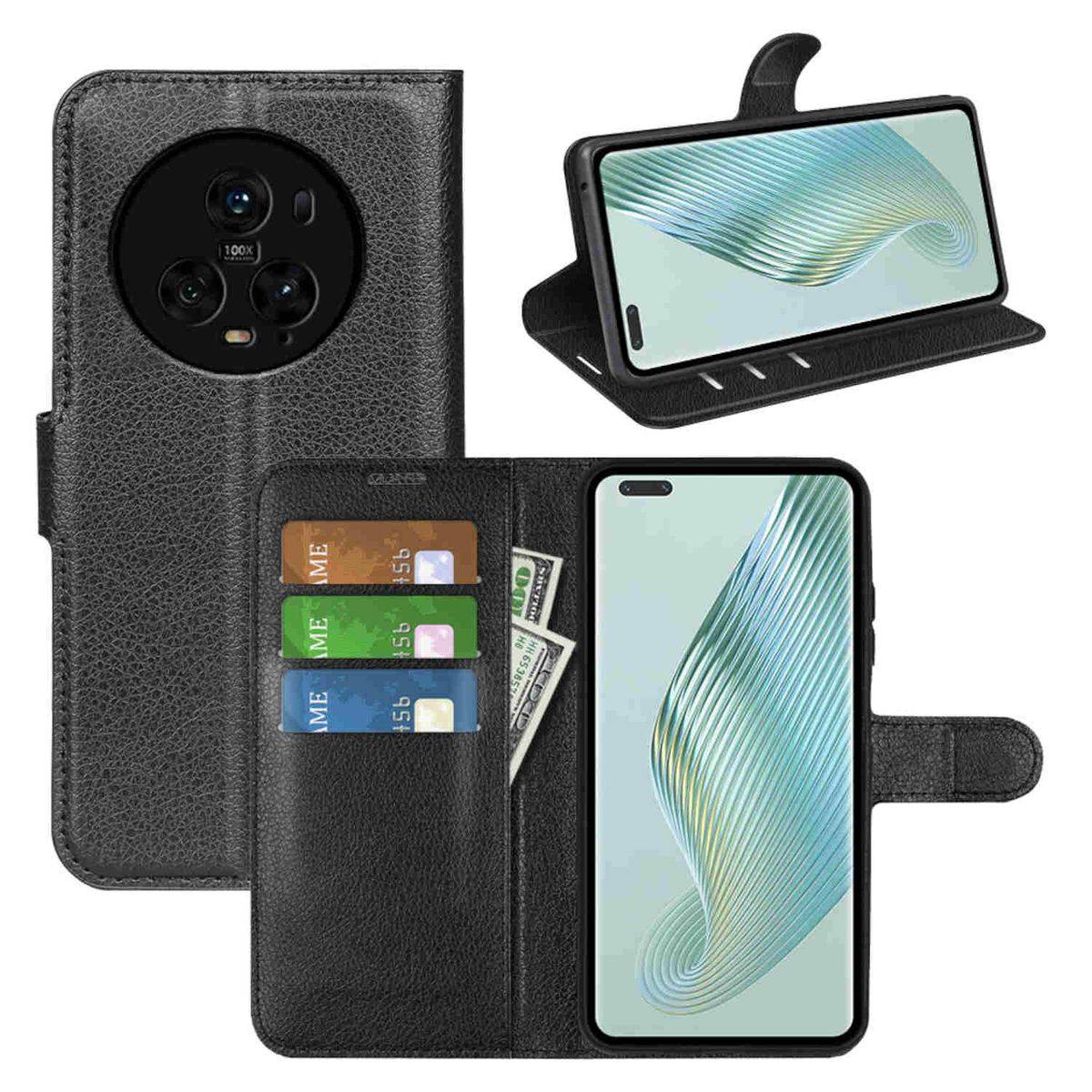 Für Honor Magic 5 Pro Handy Tasche Wallet Premium Schutz Hülle Case Cover Etuis Neu Zubehör Schwarz