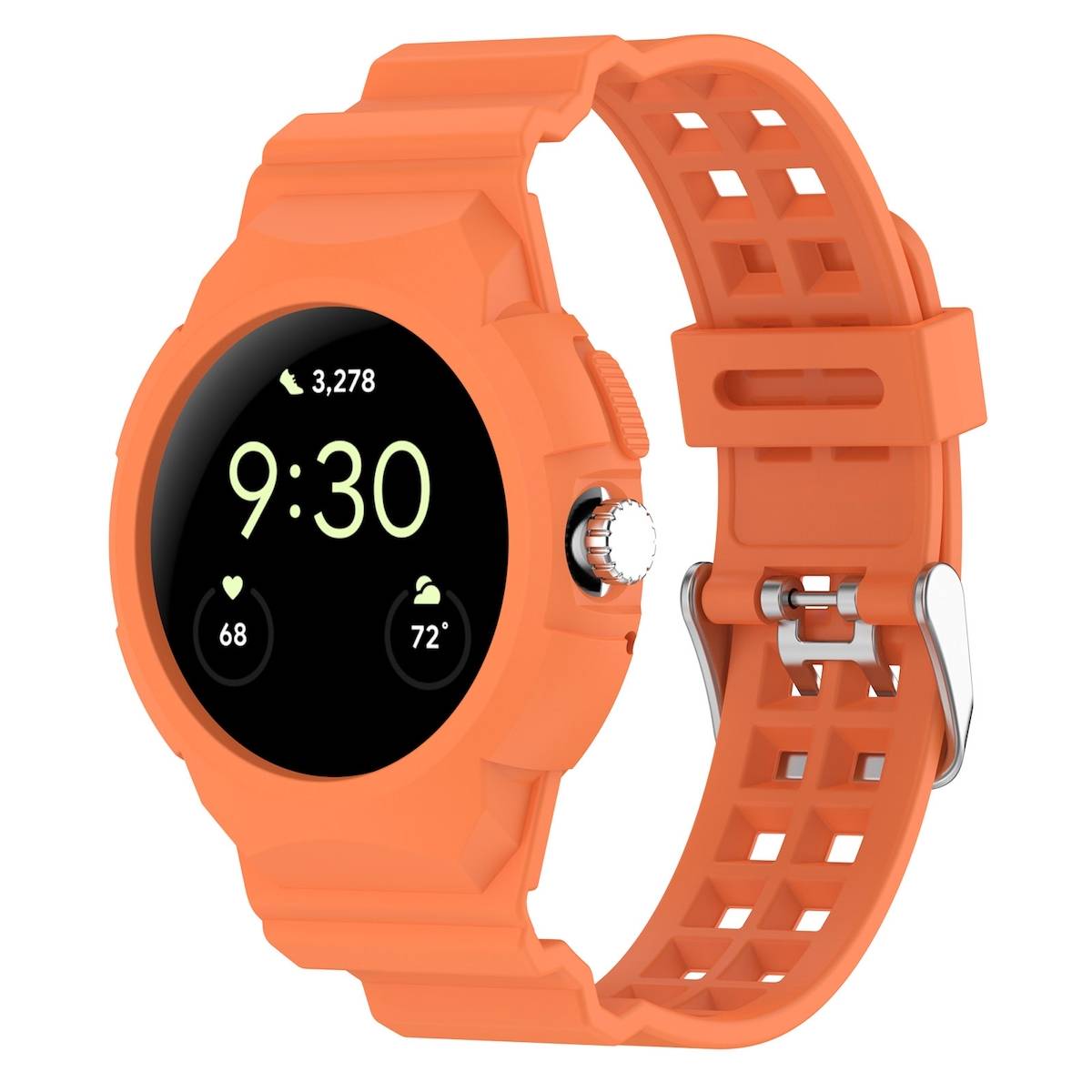 Für Google Pixel Watch 3 41mm / 2 / 1 Silikon Band mit Gehäuse Orange