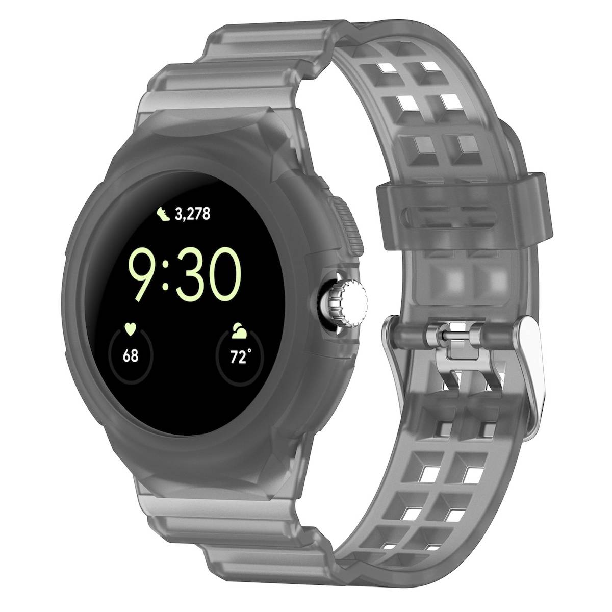 Für Google Pixel Watch 3 41mm / 2 / 1 Silikon Band mit Gehäuse Schwarz