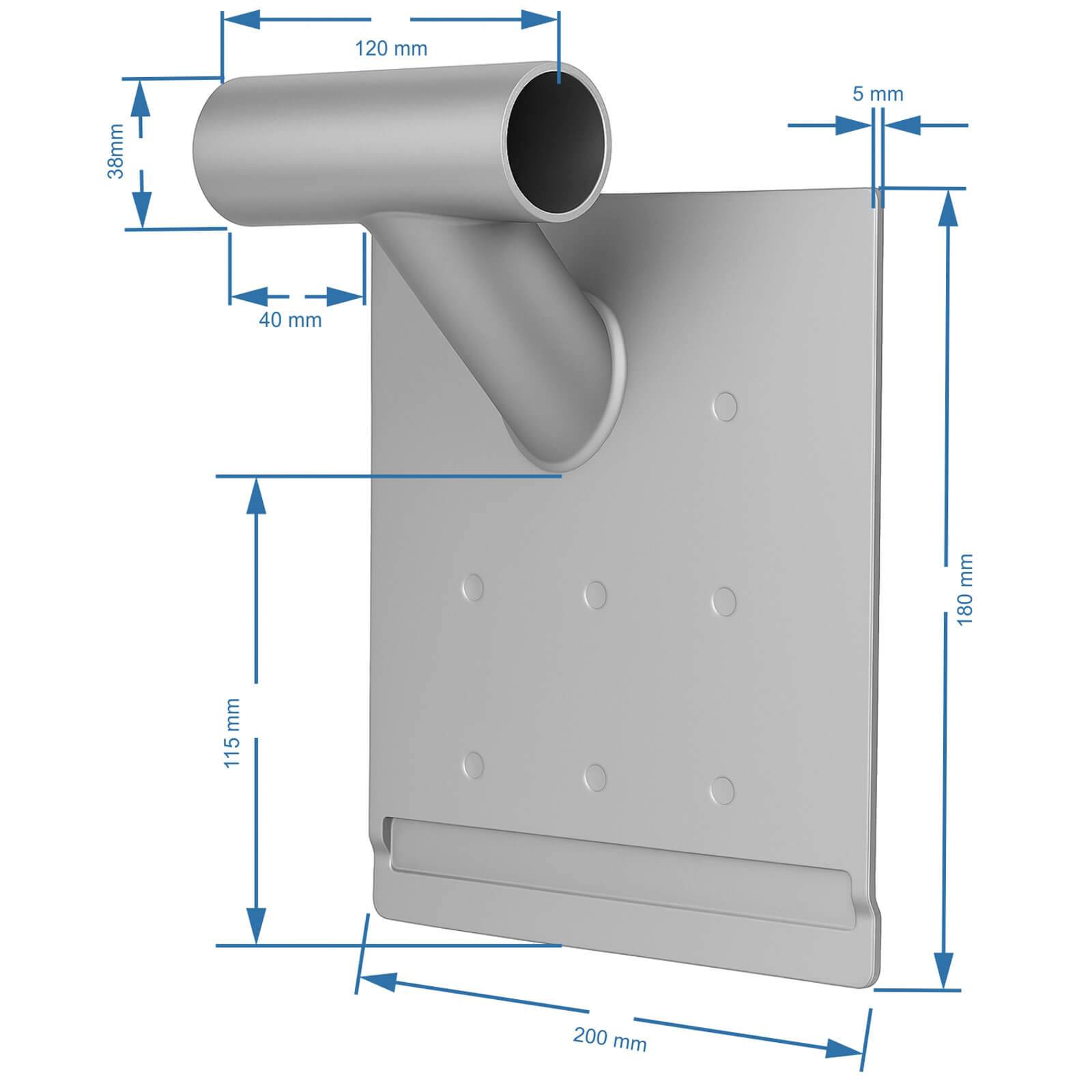 Edelstahl Randfugendüse mit T-Stück 38 mm Spiralschlauch