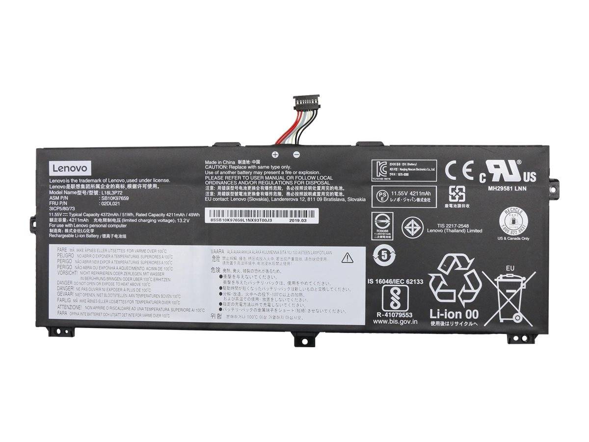 Lenovo LG Chem L18L3P72 - Laptop-Batterie - Lithium-Ionen - 3 Zellen - 4372 mAh