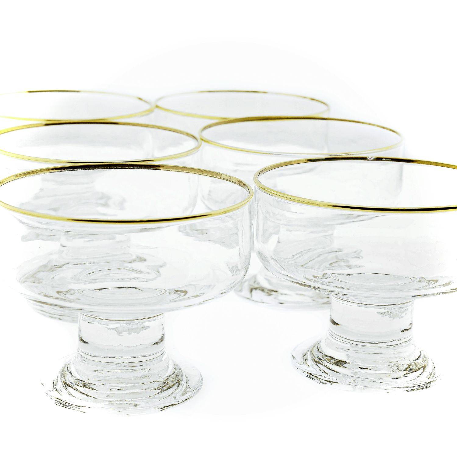 Pasabahce 41016 – 6er Set Becher aus Glas Iceville für EIS, Salat, Dessert, Beilage Transparent Gold