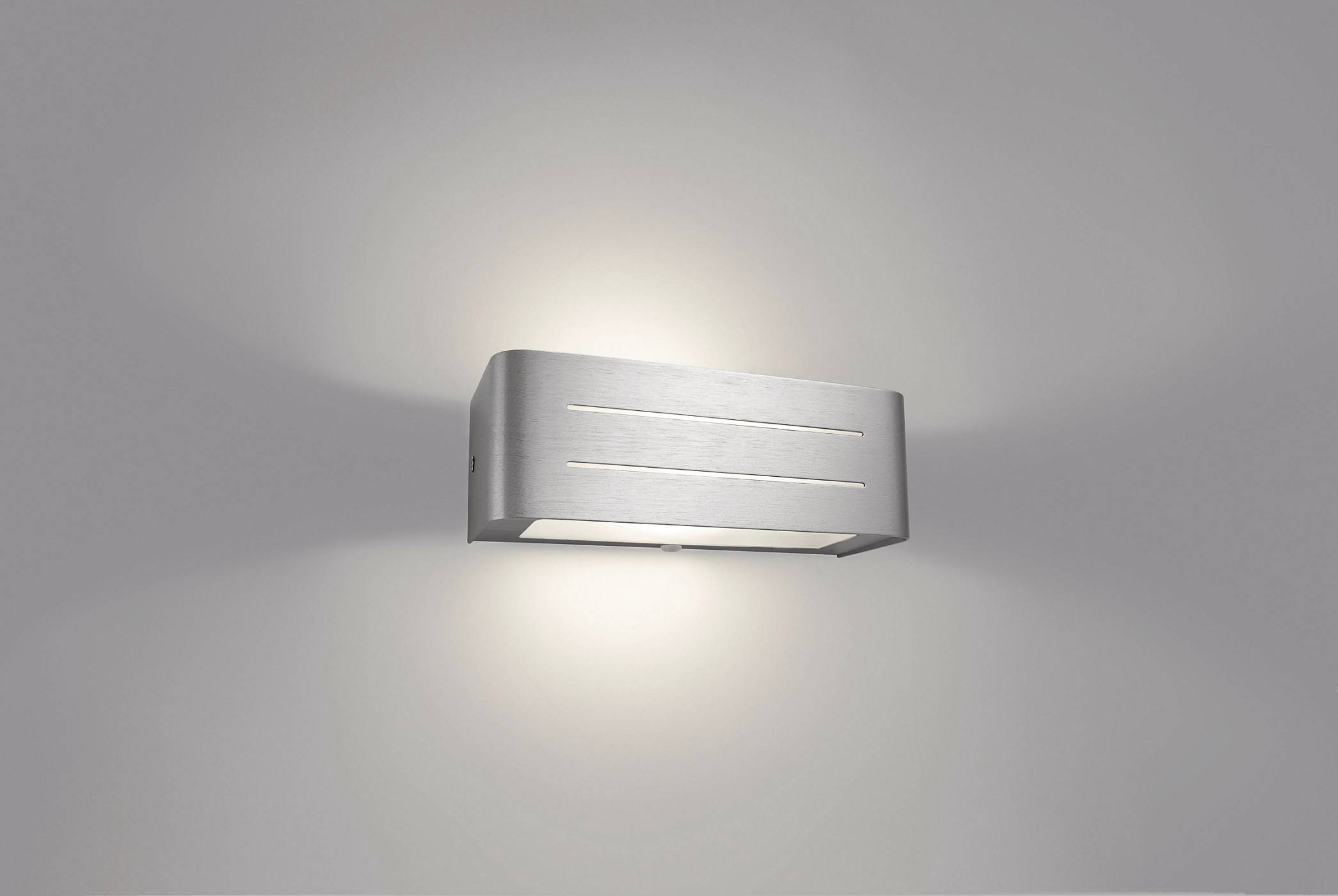 Massive Wandlampe Mila Wall 1x E13 12W Up- & Downlight Aluminium 20cm Silber