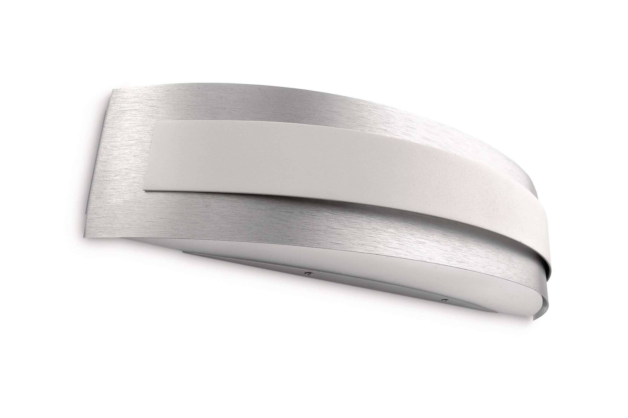 Energiespar Wandleuchte Aluminium gebürstet mit Leuchtmittel 1x E27 bis 23W 40cm