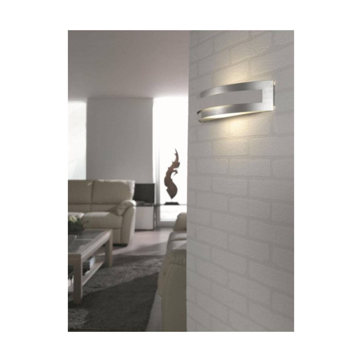 Energiespar Wandleuchte Aluminium gebürstet mit Leuchtmittel 1x E27 bis 23W 40cm