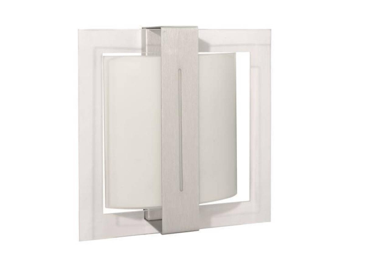 Wandleuchte Deckenleuchte Aluminium Silber Glas 1 Flg. 26 x 26cm