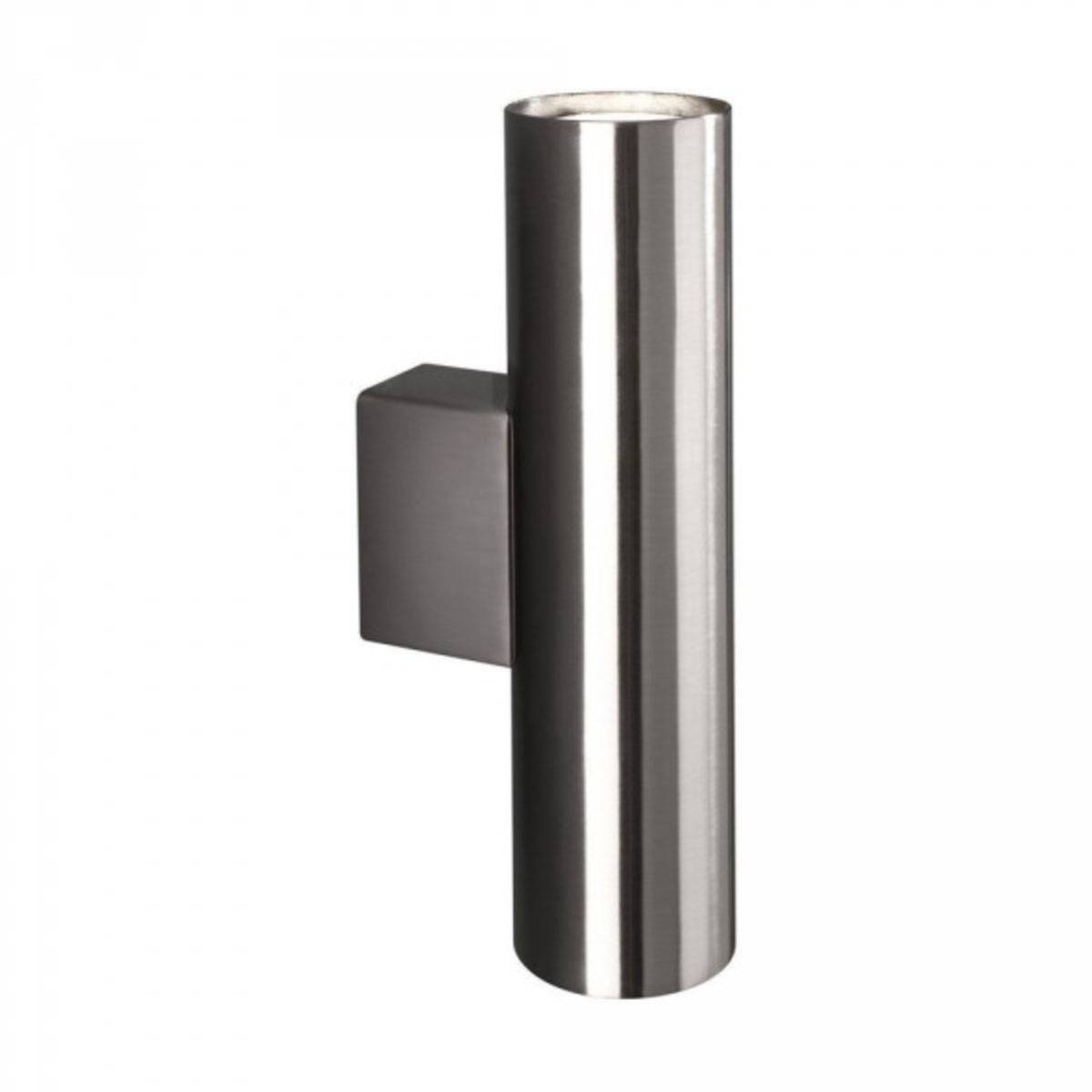 Massive Wandlampe 2x GU10 10W Dimmbar Energiespar Up & Down Stahl Gebürstet