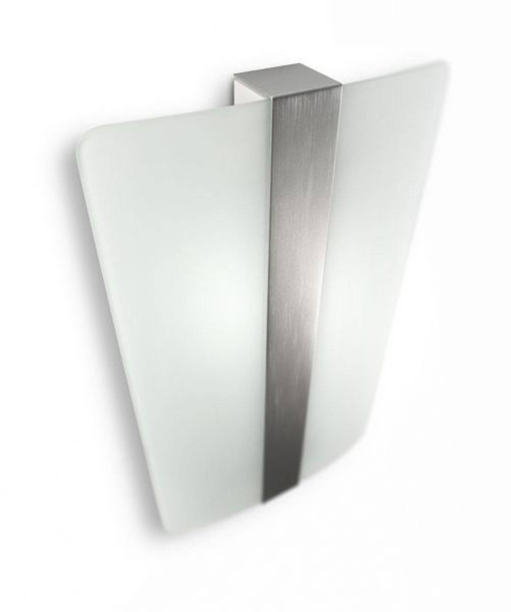 Philips Ecomoods Wandleuchte 2 Flg. Glas Aluminium gebürstet Eckig