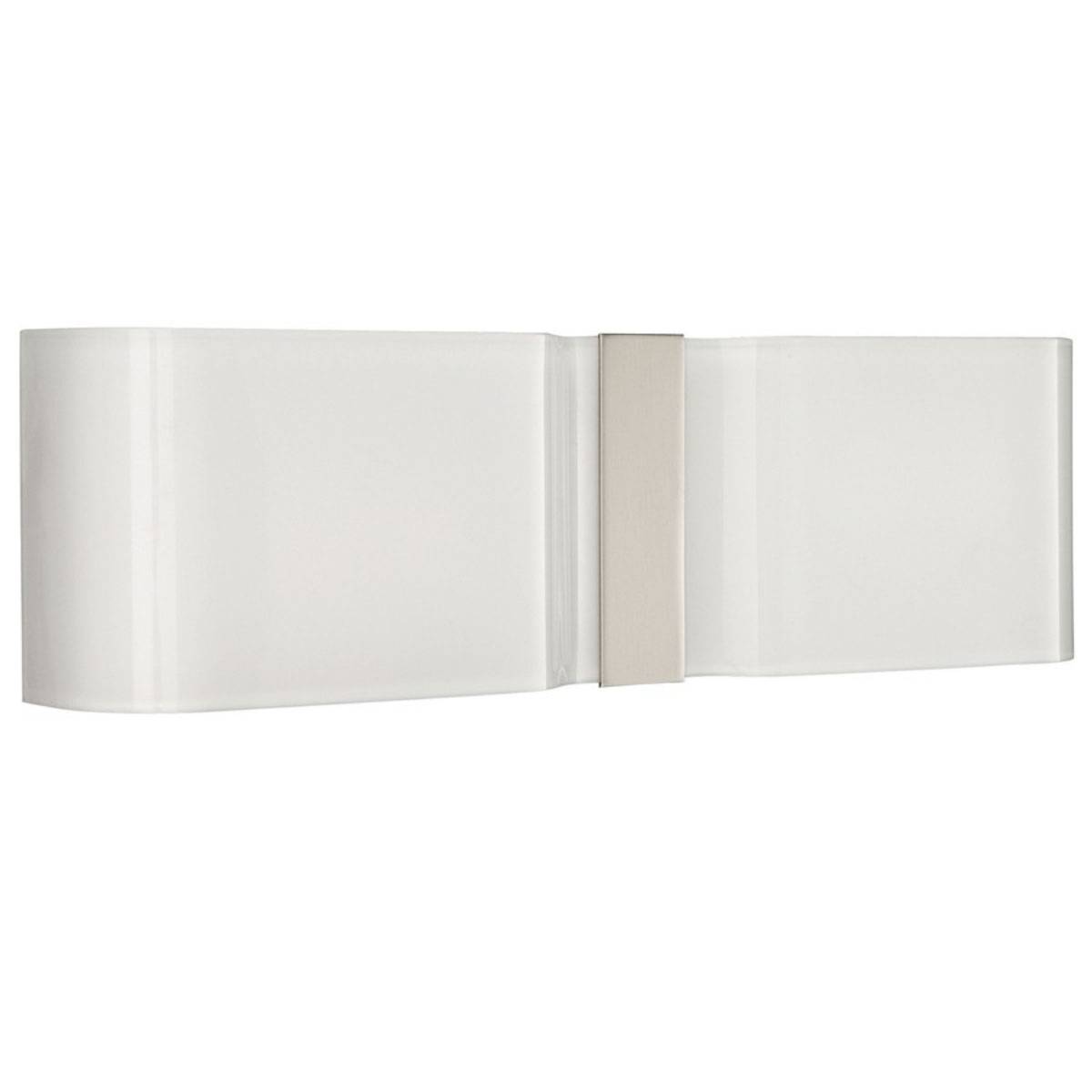 Energiespar Wandleuchte 2 Flammig Glas Stahl gebürstet