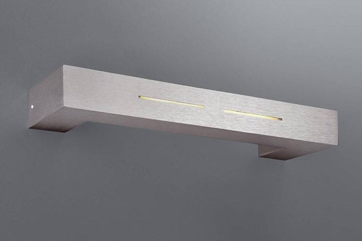 TopSelection Energiespar Wandleuchte 2 Flammig Alu gebürstet 41cm lang