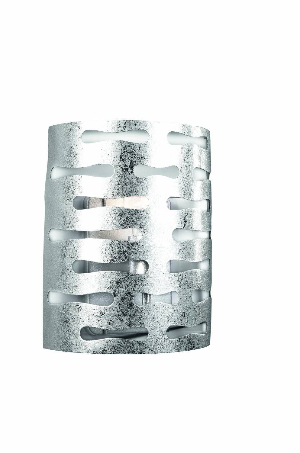 Massive Wandleuchte Jenkins 1x E27 Silber Wandlampe LED geeignet