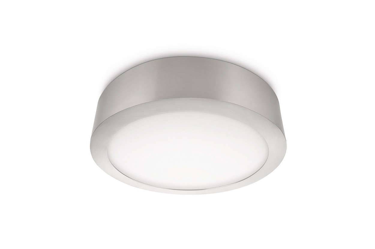 Philips myLiving Spruce LED Deckenleuchte Wandleuchte silber Metall 3W 270lm