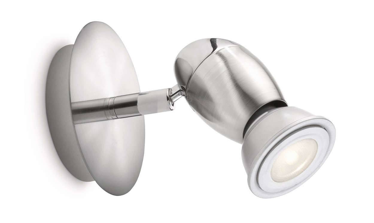 Philips LED Spot Chestnut Strahler Wandleuchte Gebürsteter Stahl GU10 165 lm