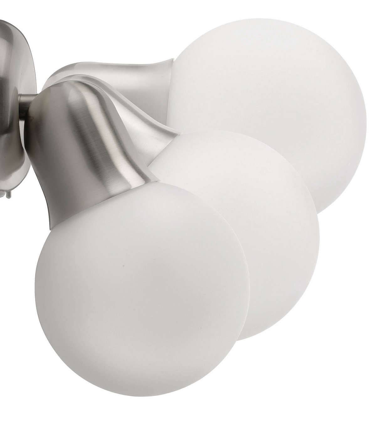 Philips Ecomoods Wandleuchte Energiespar Stahl gebürstet Glas Drehbar Schalter