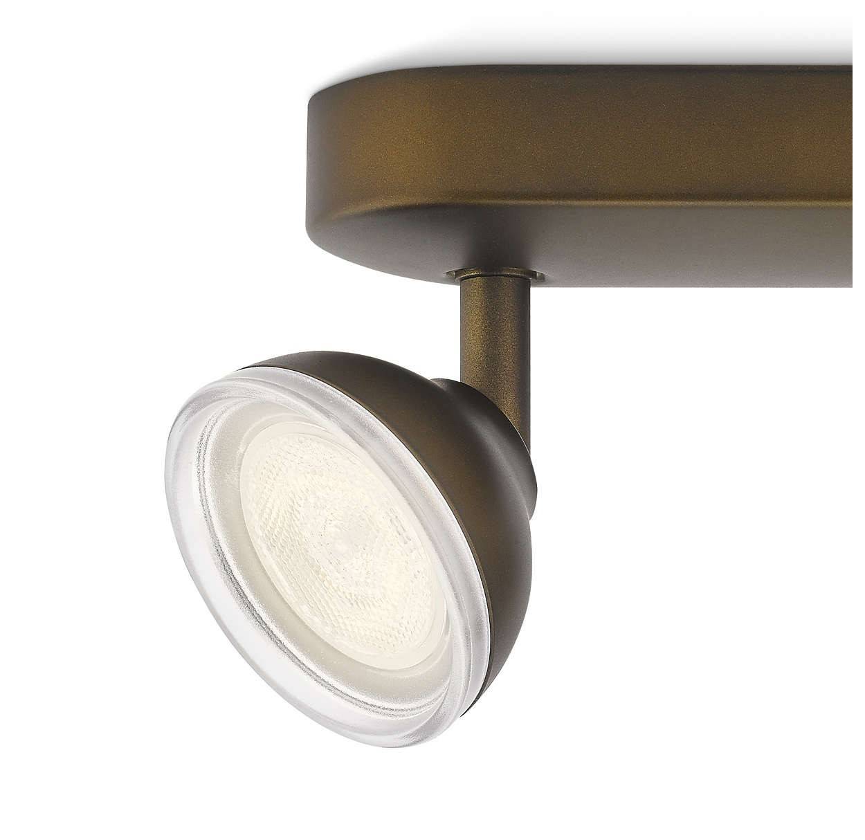 Philips LED Spot Toscane Bronze Spotleiste Deckenleuchte 2-flammig Warmweiß