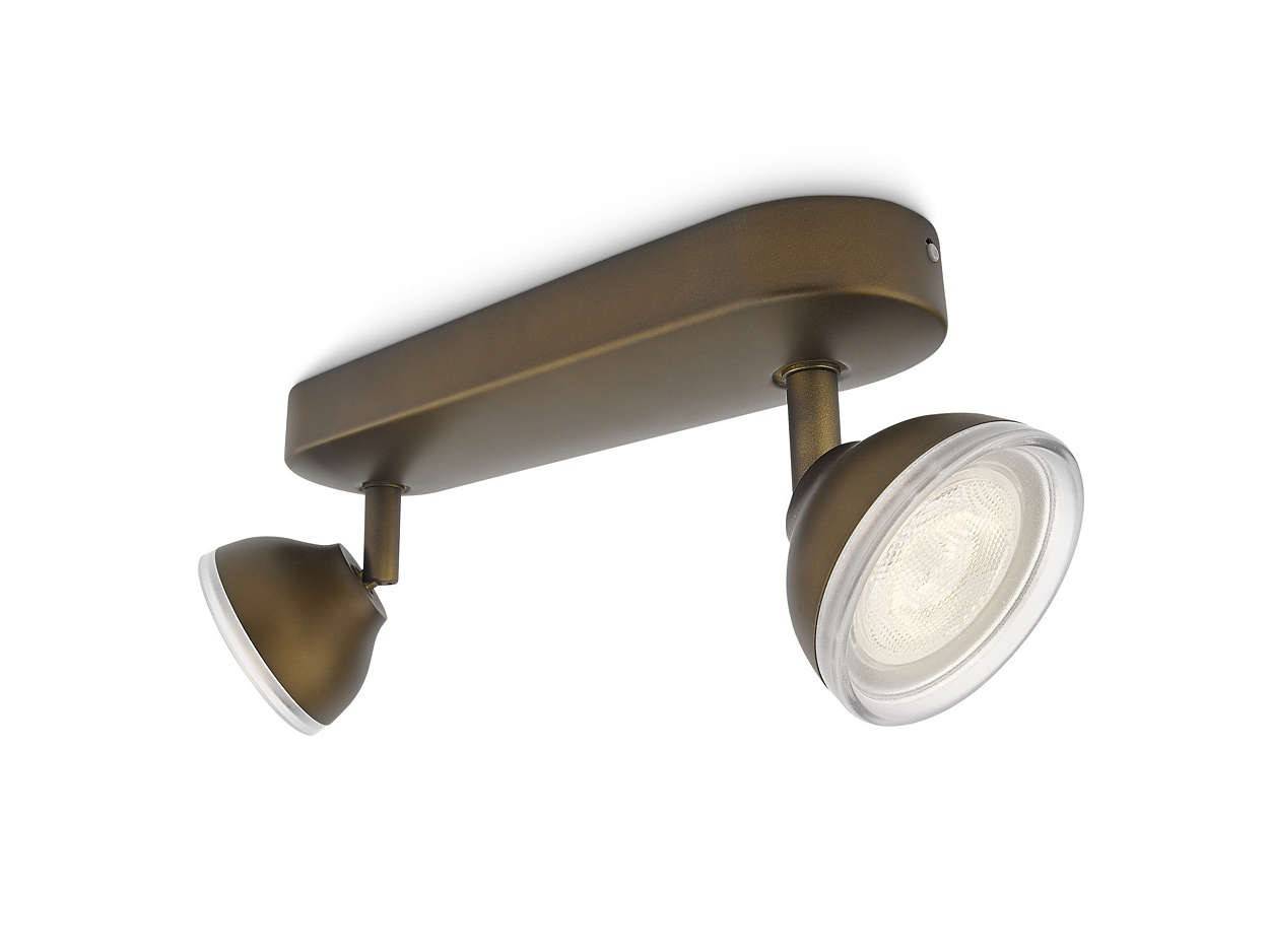Philips LED Spot Toscane Bronze Spotleiste Deckenleuchte 2-flammig Warmweiß