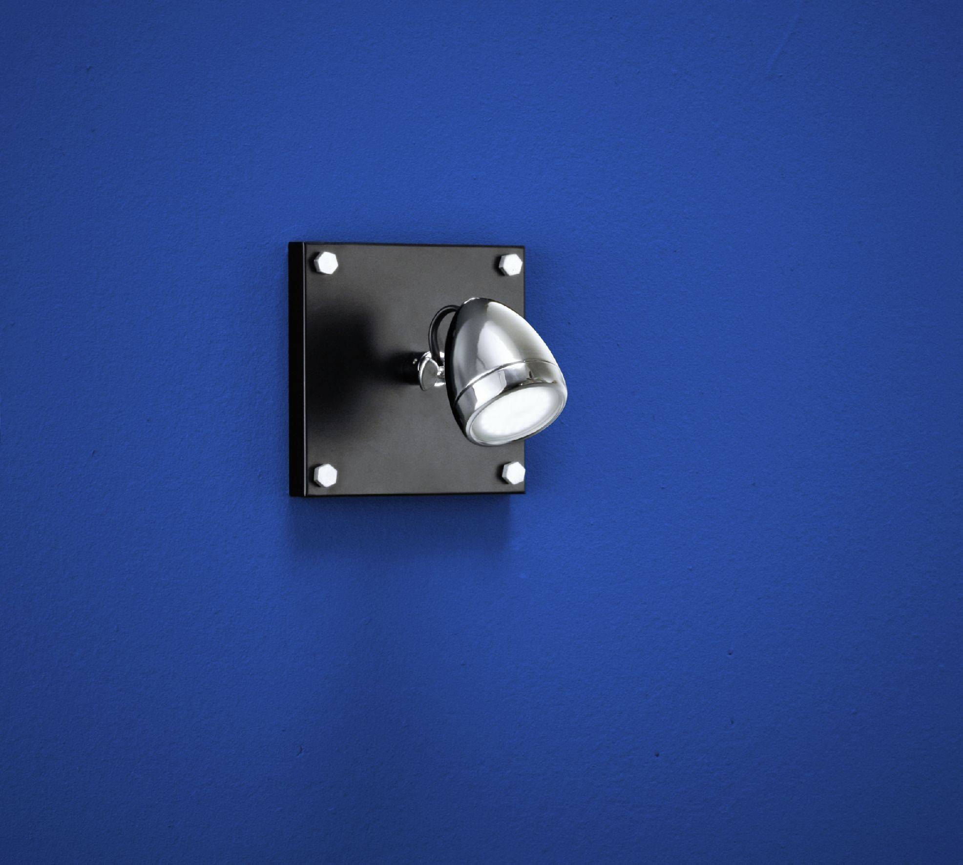 Deutsche LED Wandleuchte 3,5W/230V Schwarz Chrom Retro 165lm 3000K 15x15cm