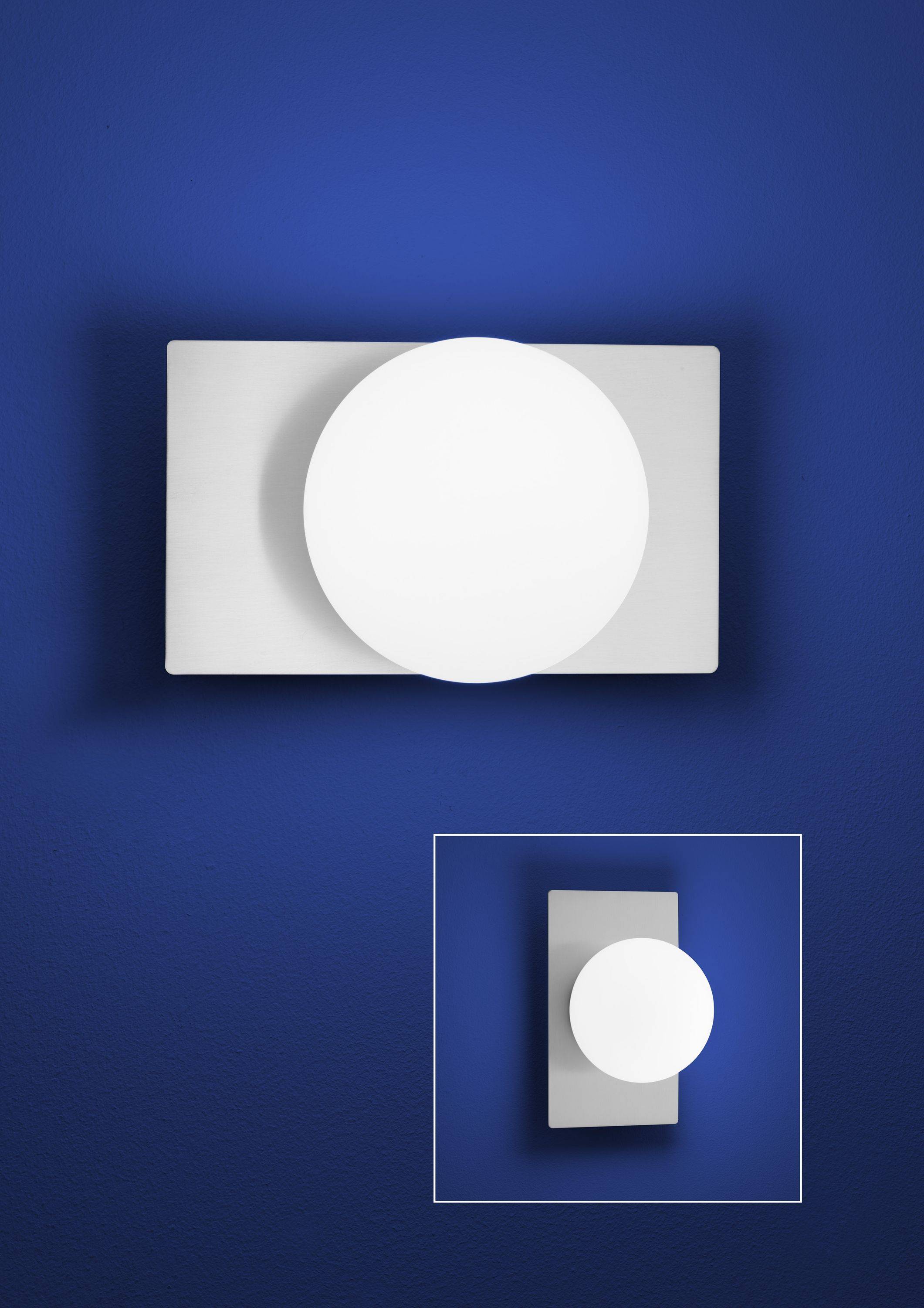 Deutsche LED Wandleuchte Nickel Chrom 900lm 9W/230V Ein-Ausschalter 22x13x18cm