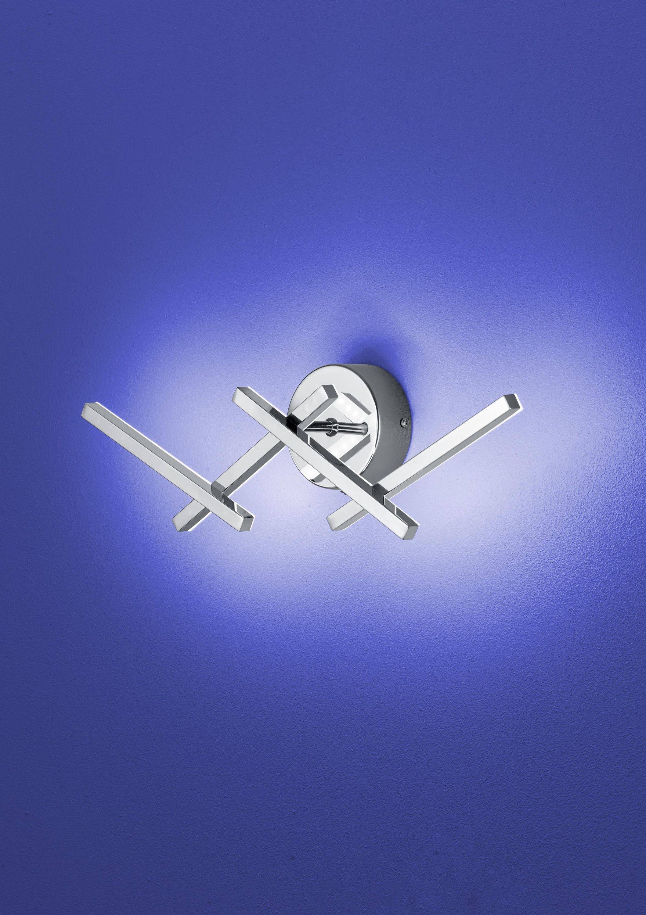 Deutsche LED Wandleuchte 16W/230V Chrom Metall 1400lm Warmweiß 11,5x44cm