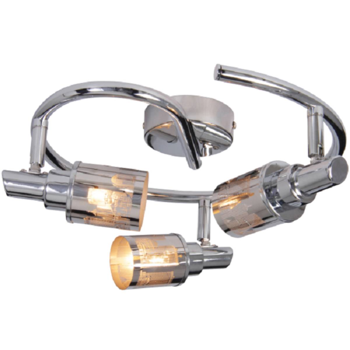 Halogen Deckenleuchte Chrom Strahler 3xG9 je 28W/230V je 370lm Ø27,5cm