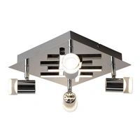 Deckenleuchte Chrom 4xLED je 2,4W und 4xLED je 4,3W 230V Schwenkbar 29,3x29,3cm Deckenleuchte Chrom 4xLED je 2,4W und 4xLED je 4,3W 230V Schwenkbar 29,3x29,3cm