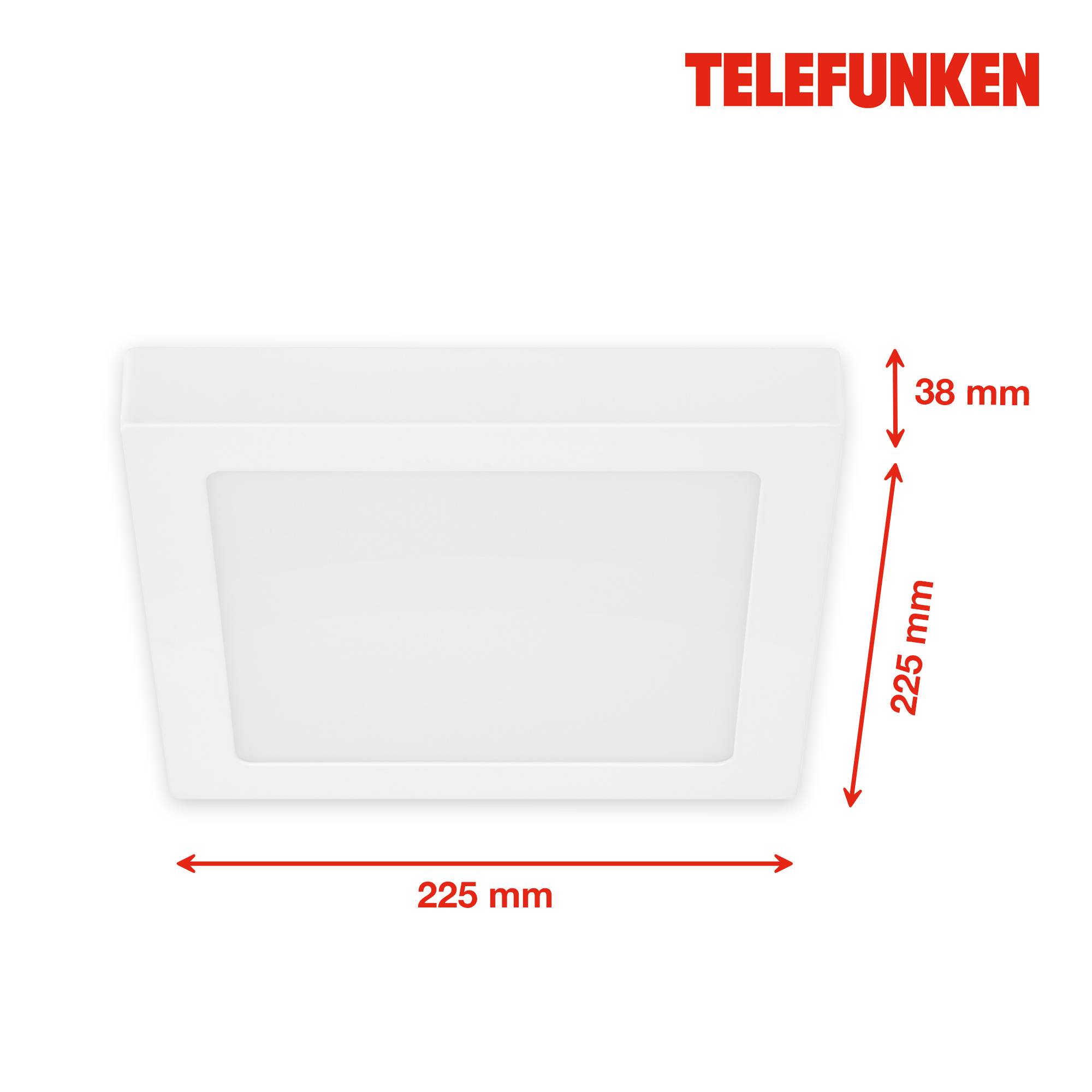 Telefunken LED Deckenleuchte WiFi Appsteuerung RGB CCT Eckig Dimmbar Weiss