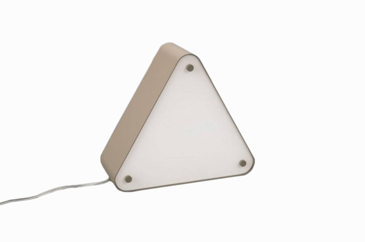 Tischleuchte mit Schalter Dreieckig Retro Energiespar E27 23W Beige Glas