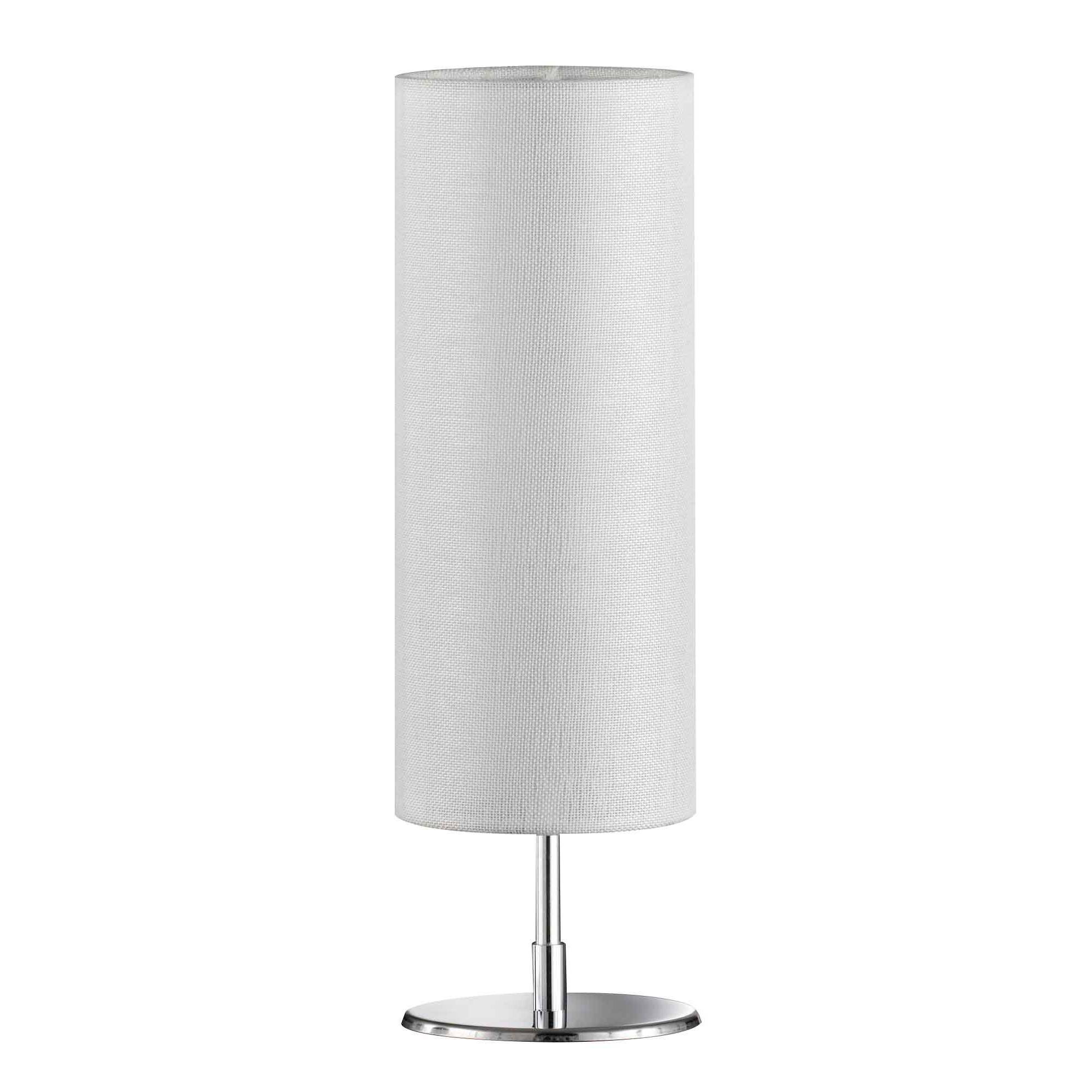 Honsel Tischleuchte Stoff Weiß Schalter LED tauglich 1xE27 max. 46W 45cm Ø14cm