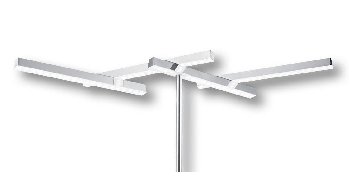 Deutsche LED Tischleuchte mit Dimmer EEK A Chrom 16W 3000K warmweiß 1400 lumen