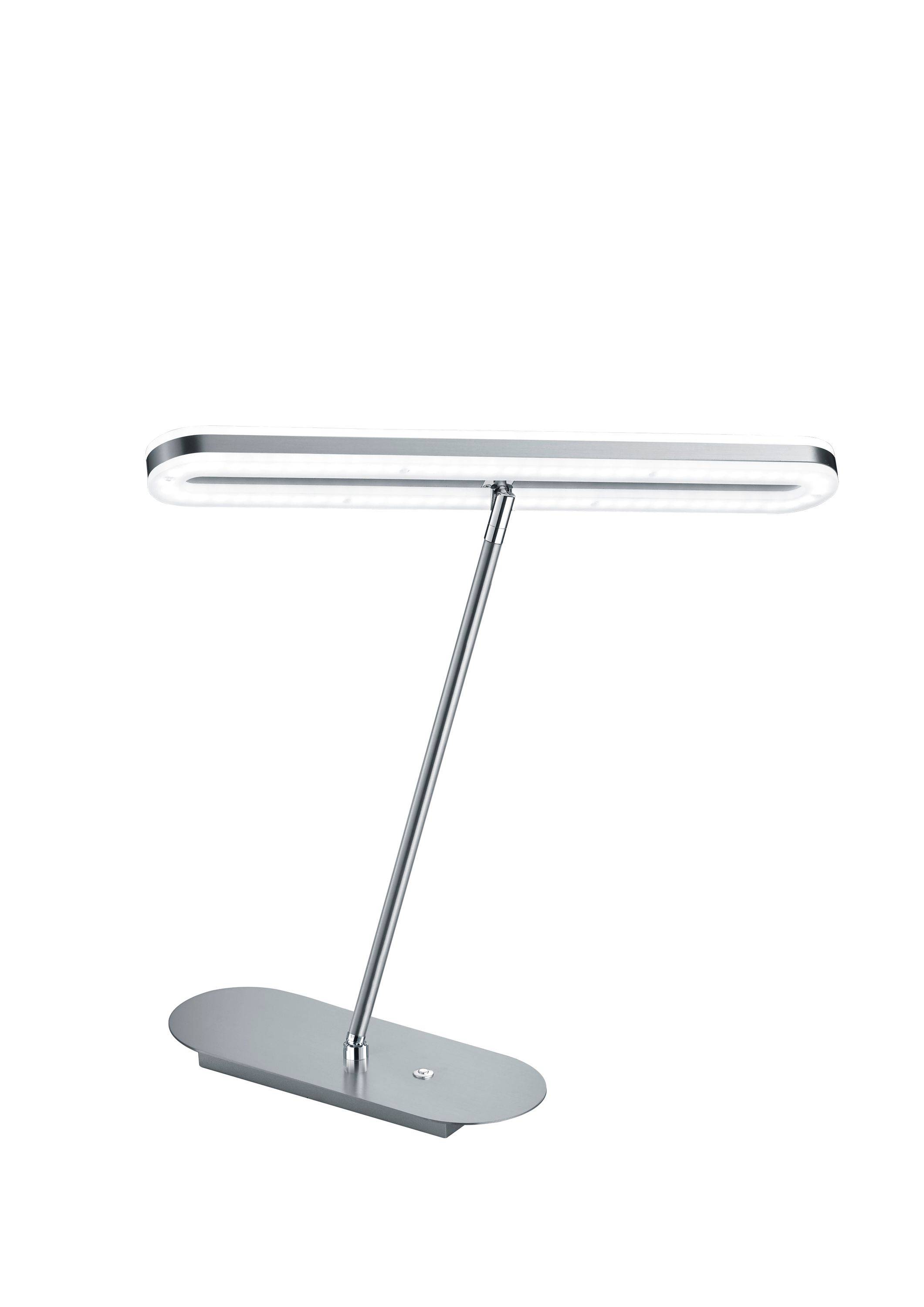 Deutsche LED Tischleuchte Dimmbar 2400lm Verstellbar 45cm Silber Tastdimmer