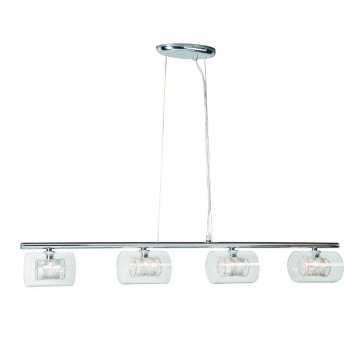 Pendelleuchte Callas Uno 4x G9 40W 230V Glas Chrom 120cm hoch, 4 flammig