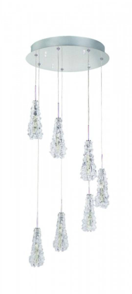 Pendelleuchte Camara Uno 7x G4 12V Halogen Kristall Glas Höhenverstellbar