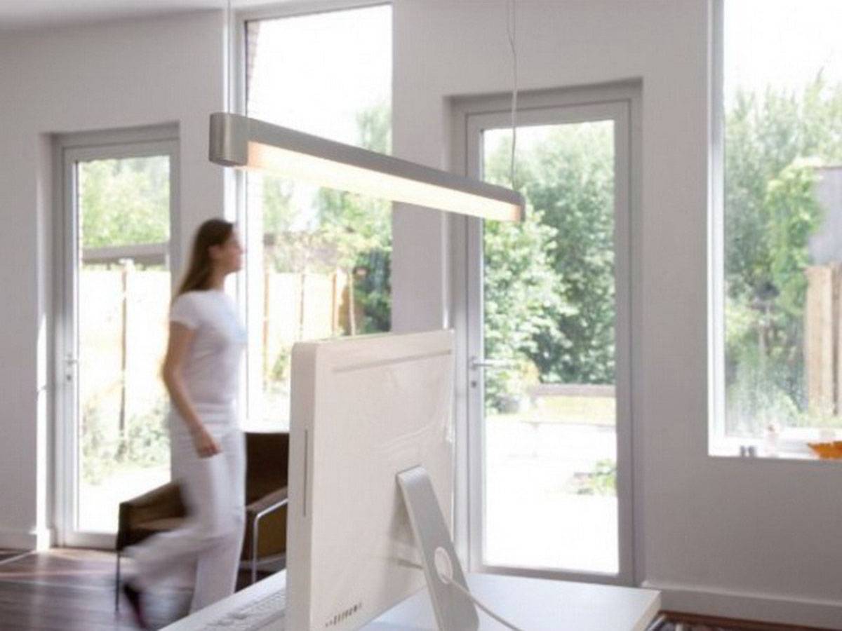 Büroleuchte Energiespar Pendelleuchte Grau Bürolampe Hängeleuchte