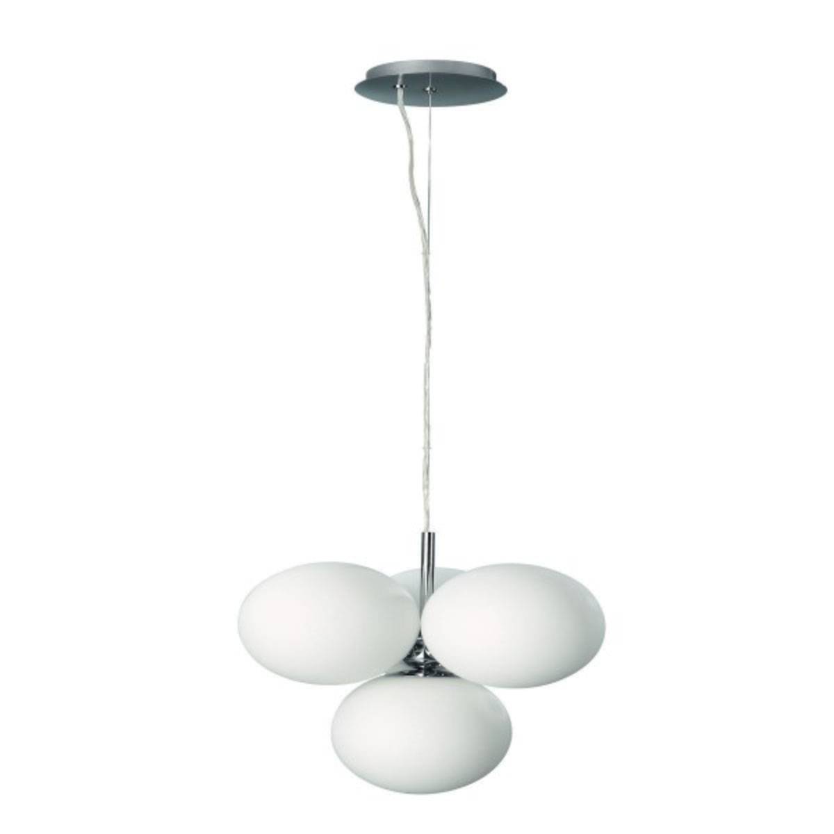 Pendelleuchte Glas Chrom 4 Flammig Design Ø 32cm