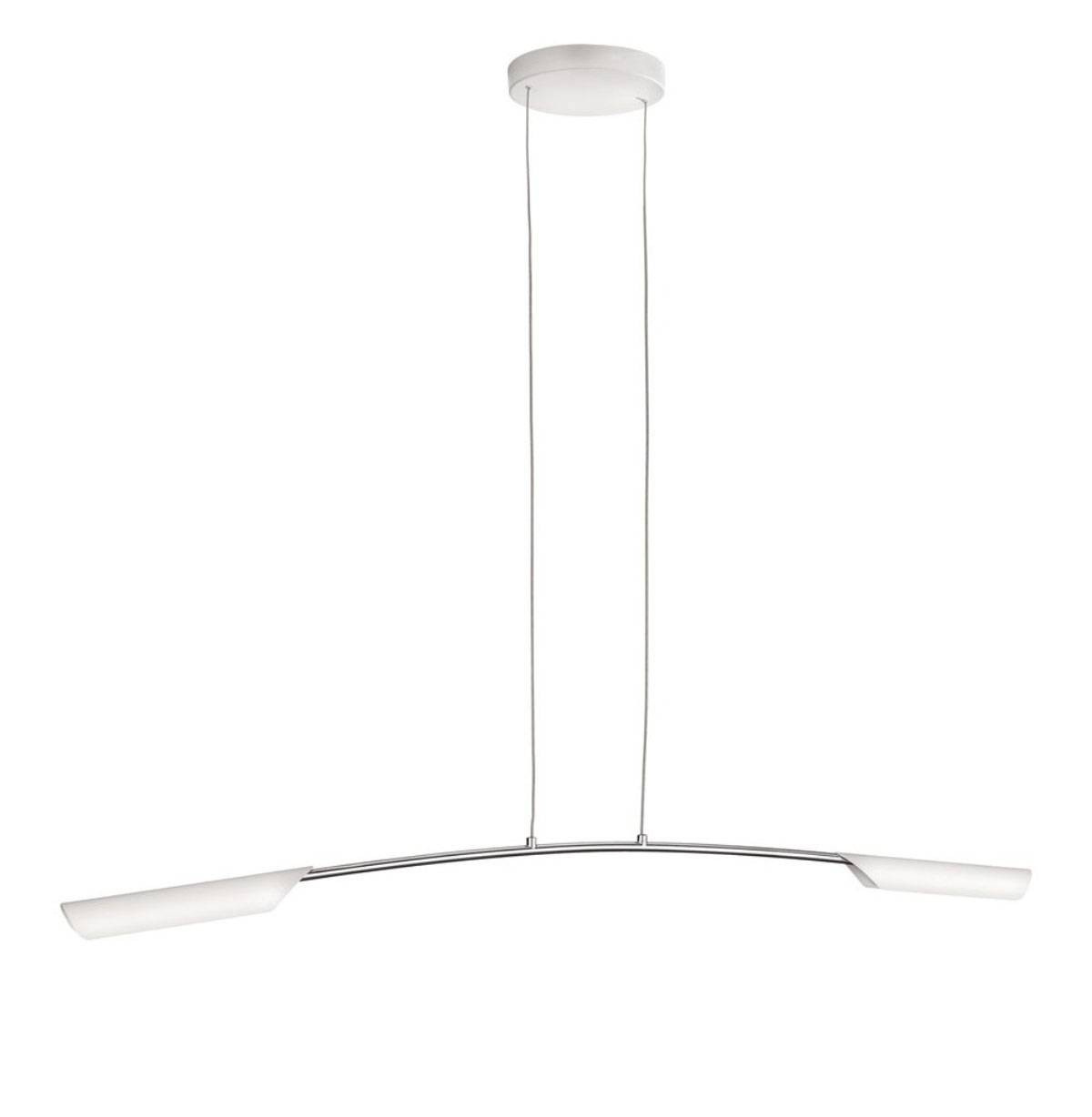 LED Pendelleuchte 2-flg. Hängeleuchte PowerLED Weiss Metall 100cm Lang