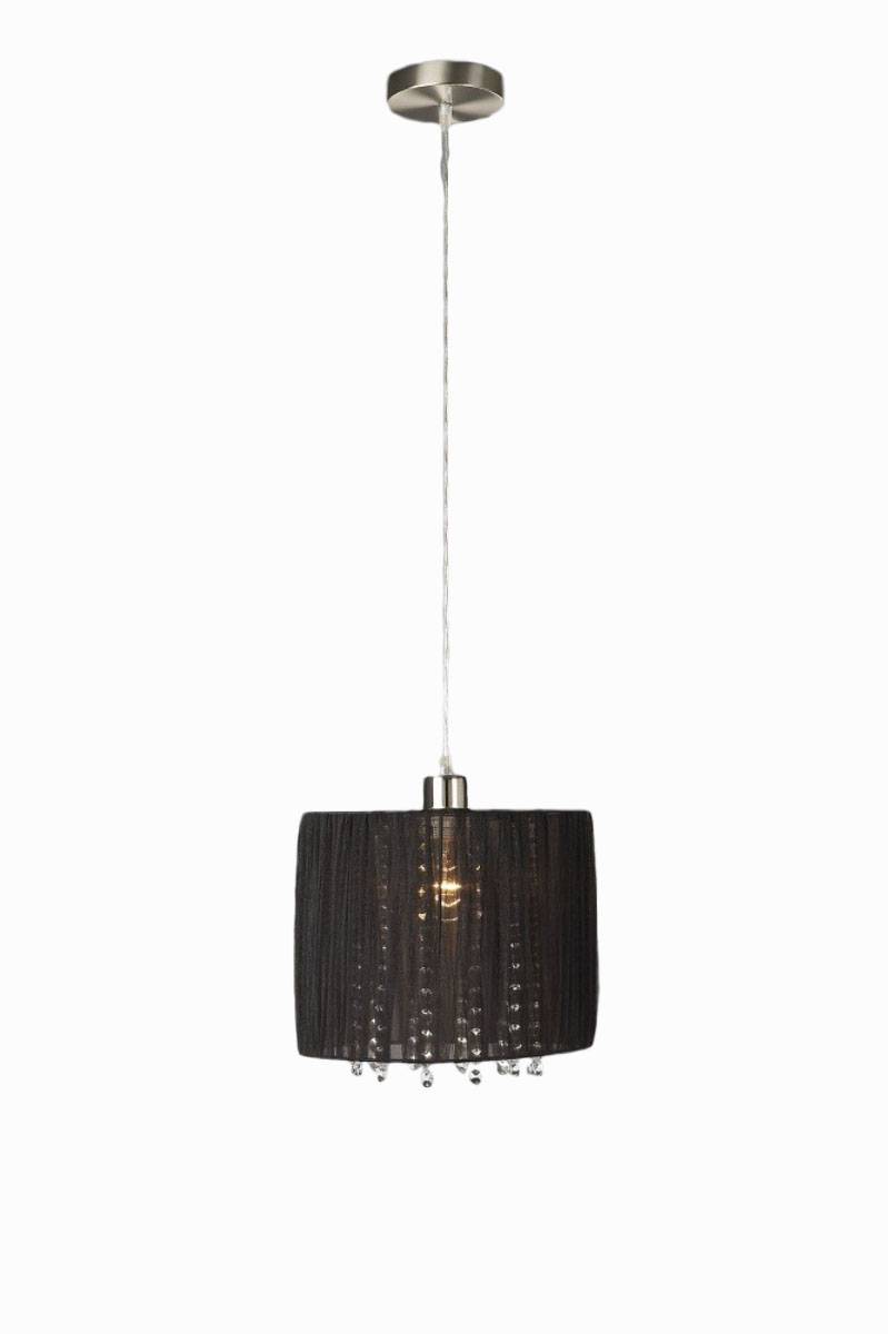 Hängeleuchte ARAM Pendelleuchte Deckenlampe E27 gebürsteter Stahl schwarz Stoff