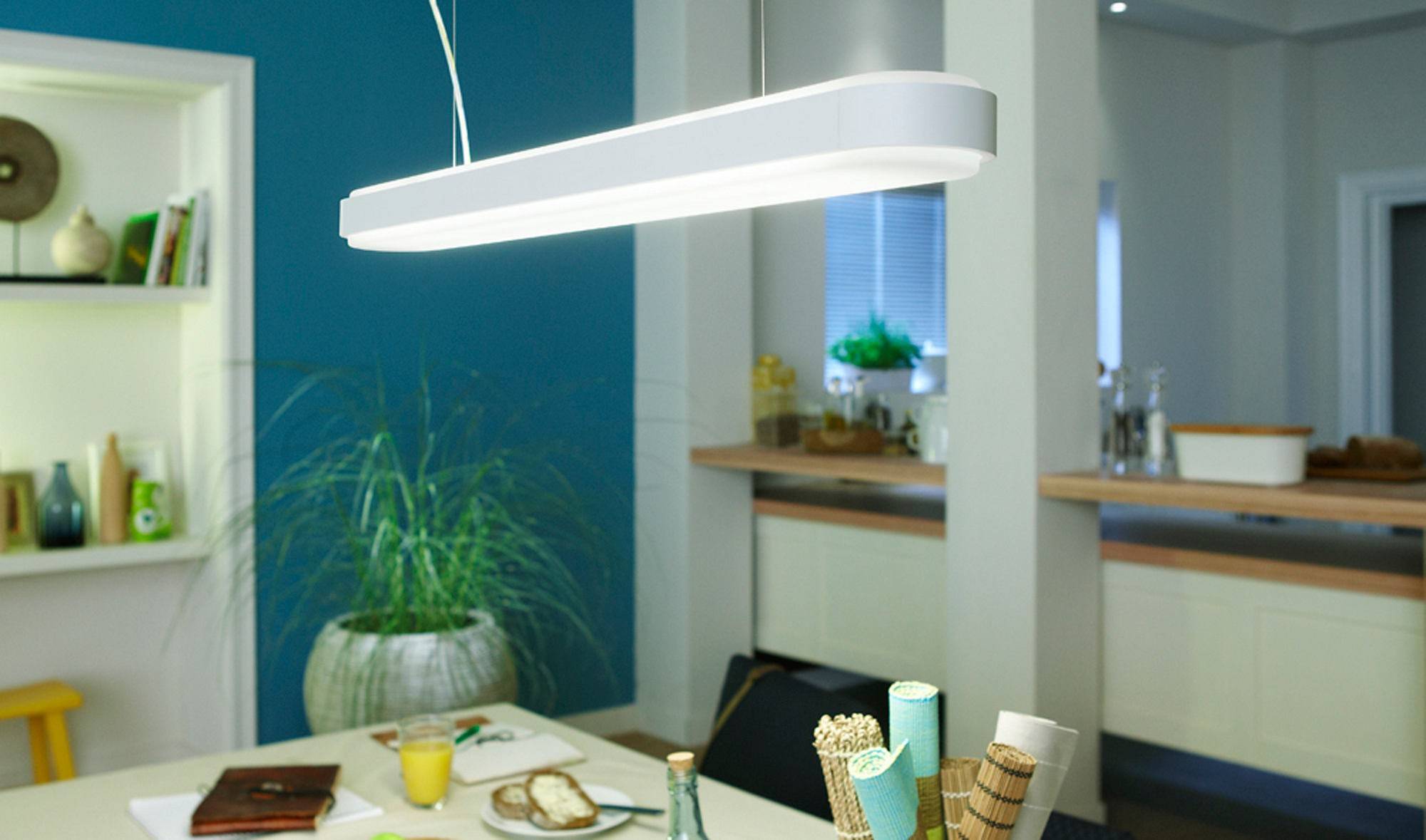 PHILIPS Ecomoods Energiespar- Pendelleuchte Aluminium 2 Flammig 92cm