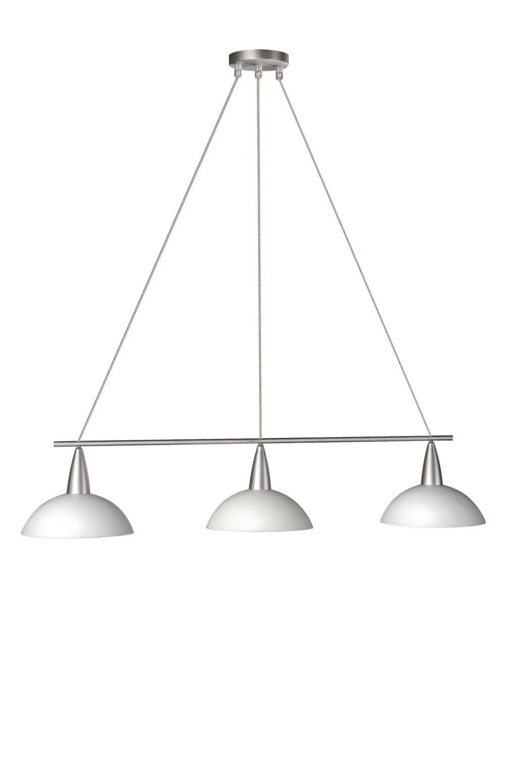 Energiespar Pendelleuchte Baldasso 3x E14 Stahl Gebürstet Wohnzimmer Küche