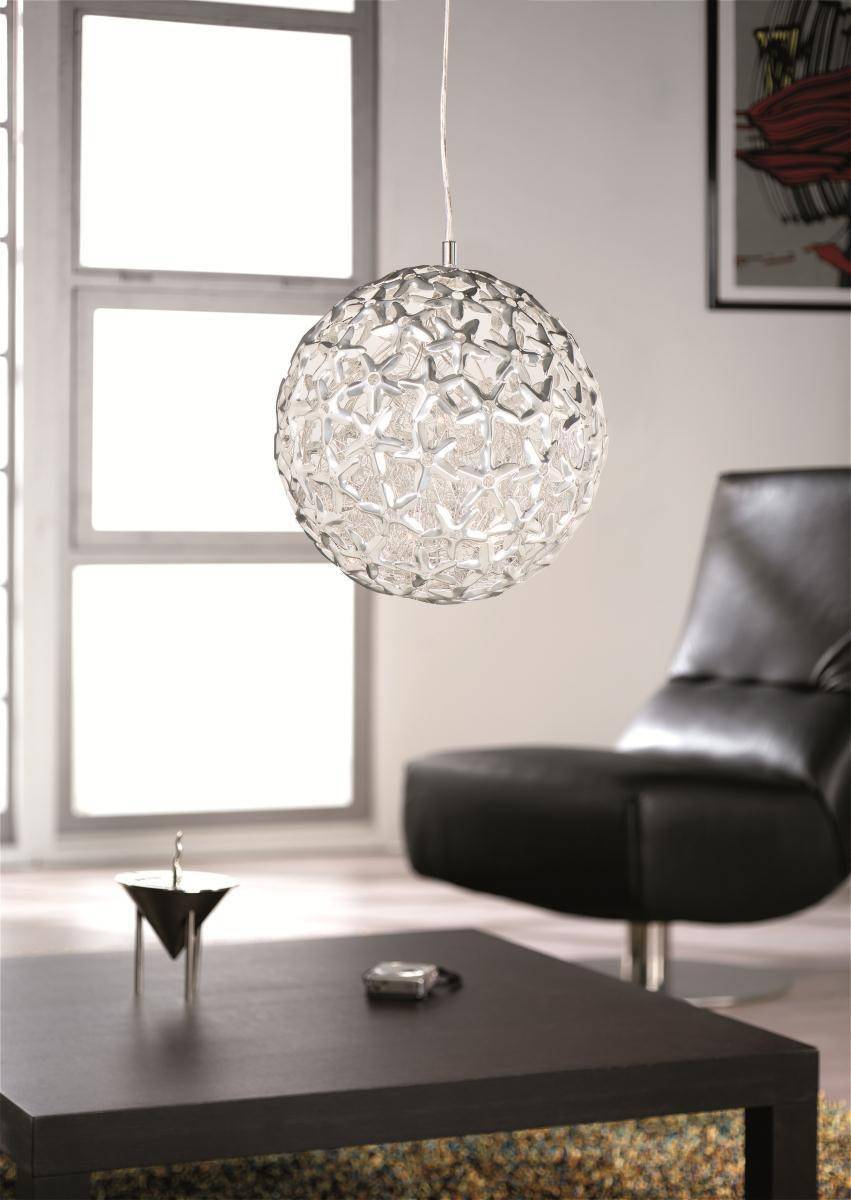 Halogen Pendelleuchte Metall Kugel Ø 29cm H124cm 5x 20W LED tauglich