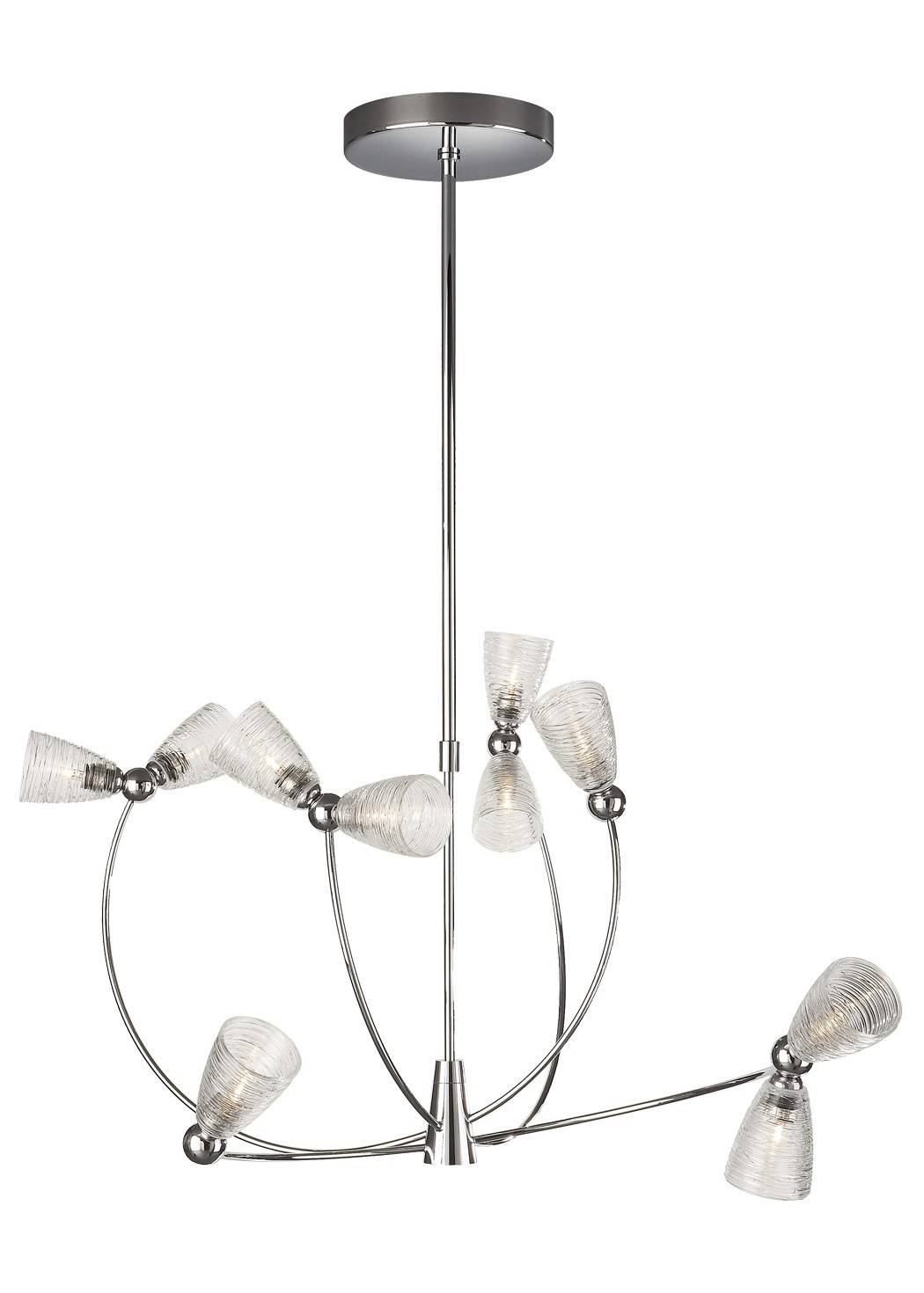 Philips Halogen Pendelleuchte Calice 10x G4 Teleskoparm Stahl Glas Warmweiß