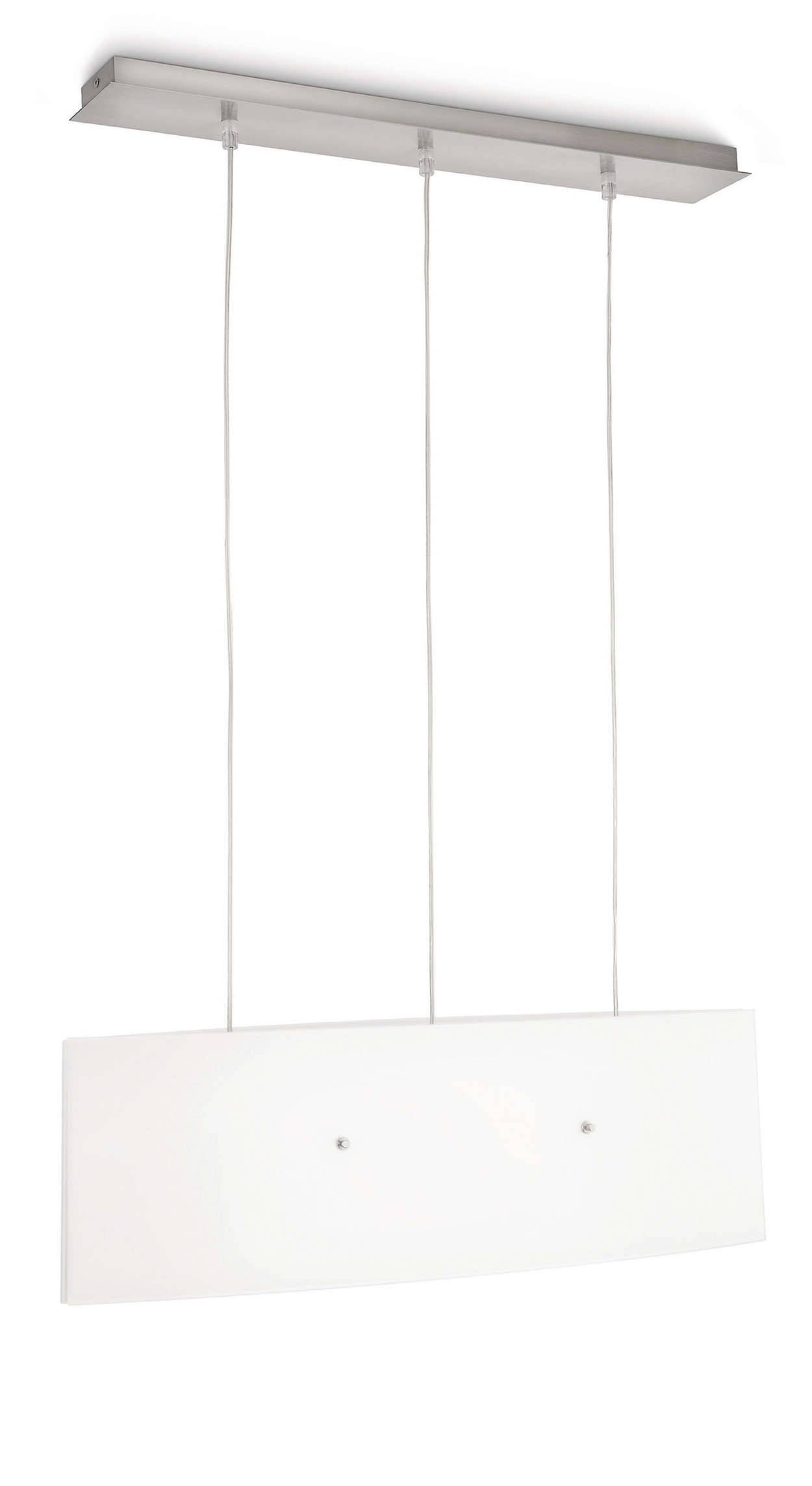 Glas Pendelleuchte Jozef Gebürsteter Stahl 3x E27 LED tauglich Hängeleuchte