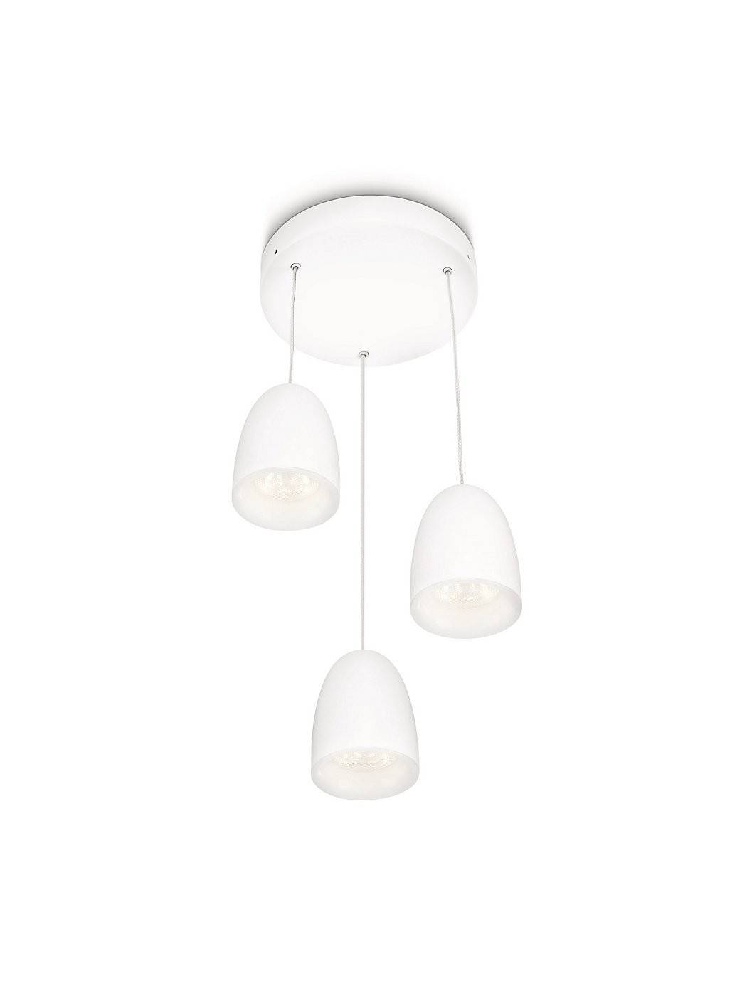 Philips myLiving LED Pendelleuchte Wolga Weiss 3x 3W Warmweiß Industriedesign