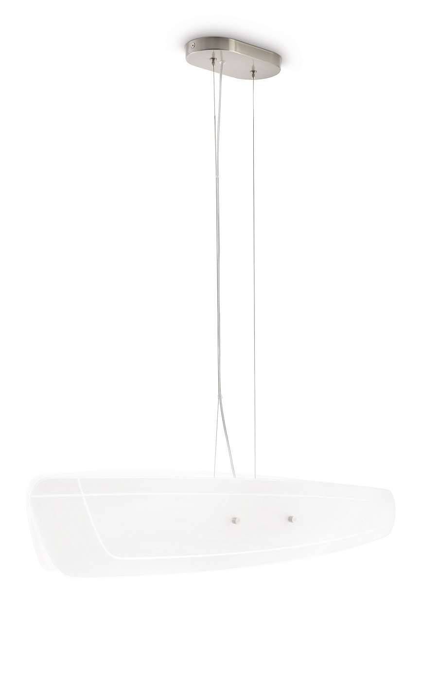 Glaspendelleuchte Silber 2 x 23W Glas 85cm