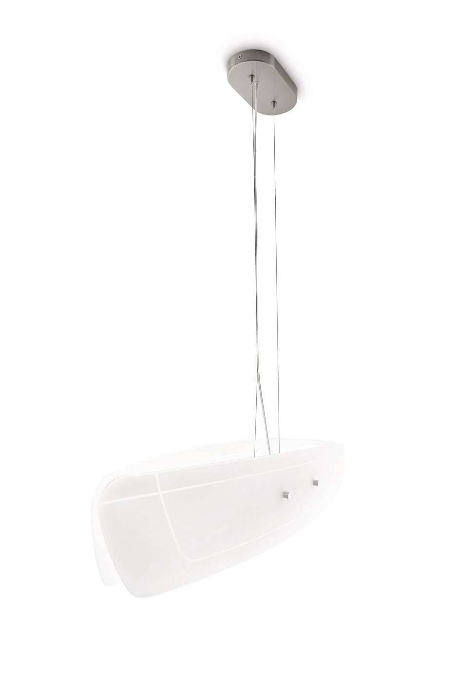 Glaspendelleuchte Silber 2 x 23W Glas 85cm