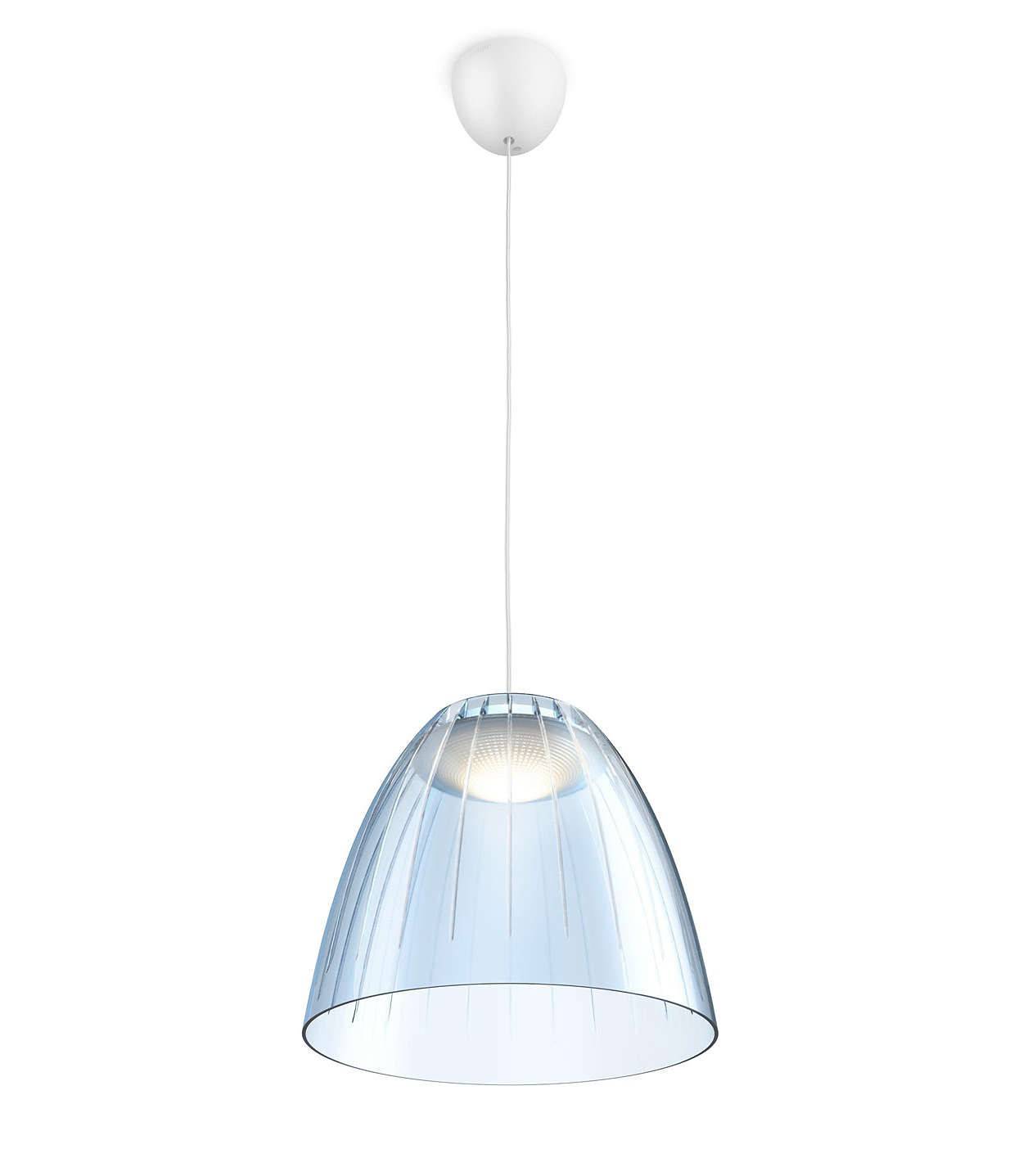 Philips myLiving LED Pendelleuchte Tenuto Blau Korb Transparent 430lm