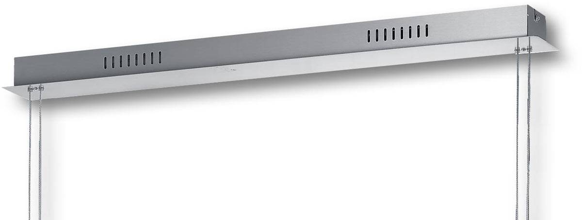 Deutsche LED Pendelleuchte Dimmbar Höhenverstellbar Nickel Matt mit Chrom 115cm