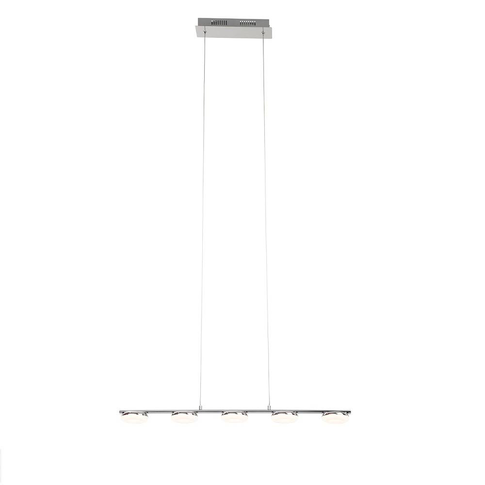 LED Hänge-/Pendelleuchte Chrom 5x4,2W je 270lm Dimmbar 150x77x9cm