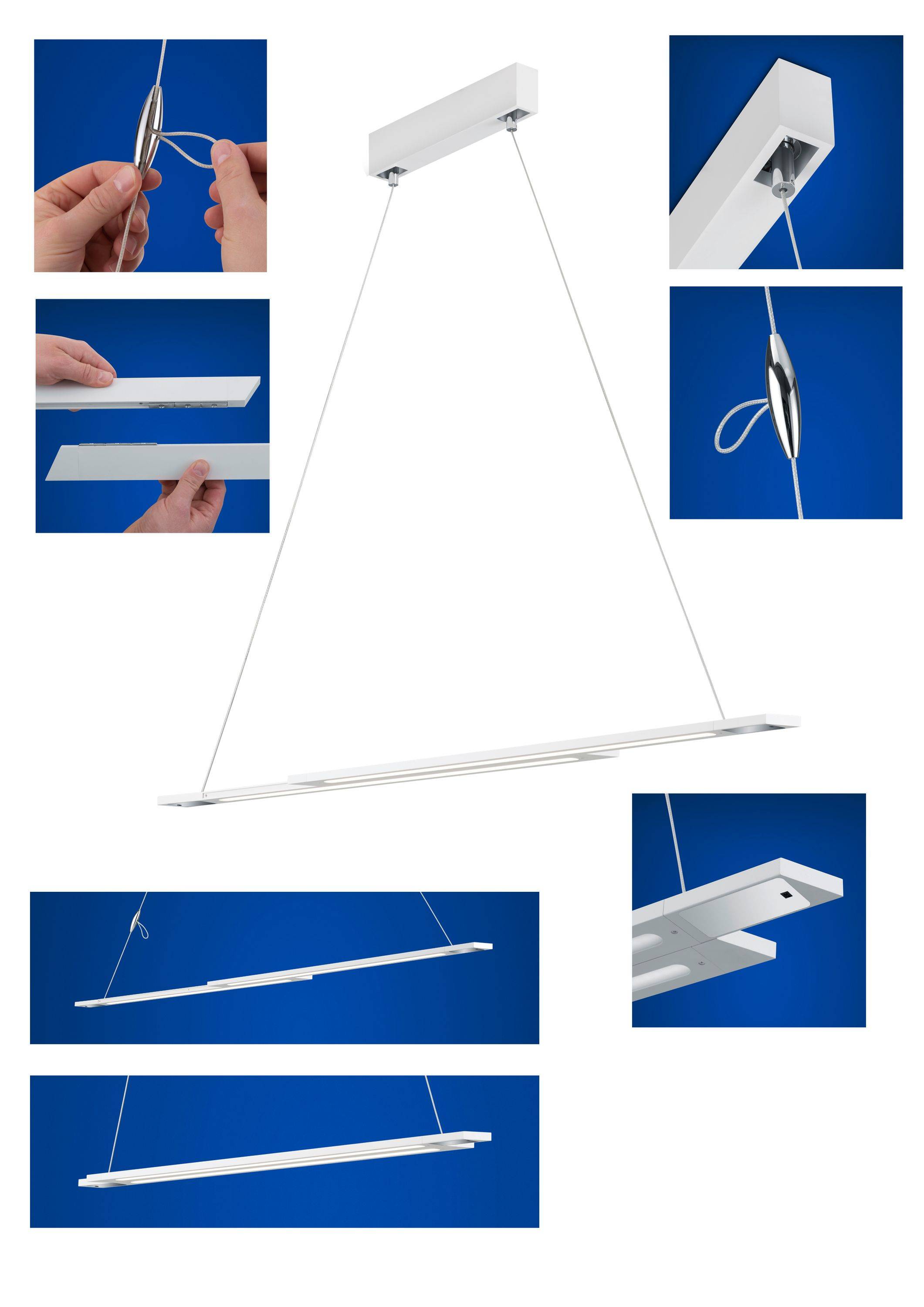 Deutsche LED Pendelleuchte Ausziehbar bis 150cm Sensordimmer 3500lm Weiß